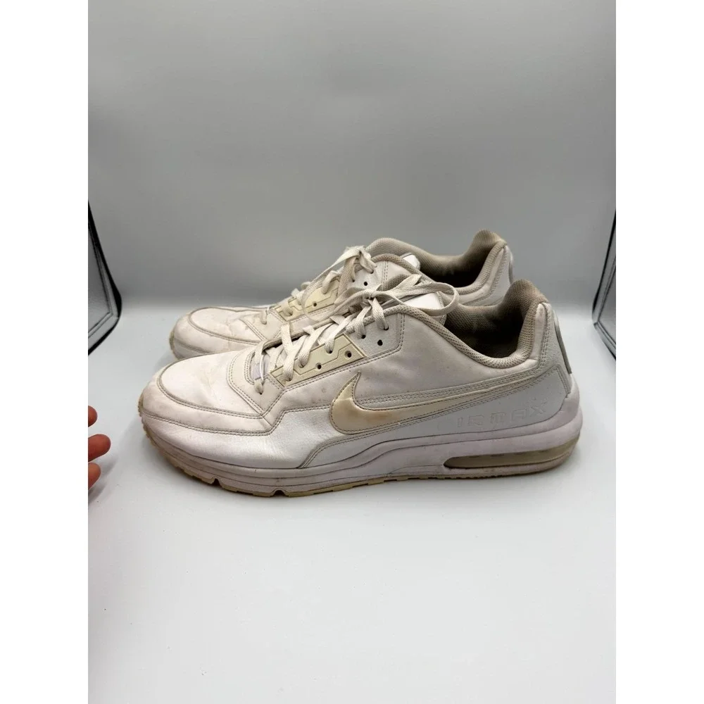 Nike Air Max LTD 3 687977-111 Mens 18 Sneaker Triple White Leather Running Shoes